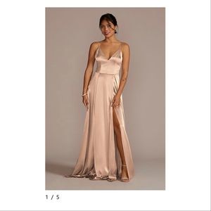 David’s Bridal V-Neck A-Line Bridesmaid Dress